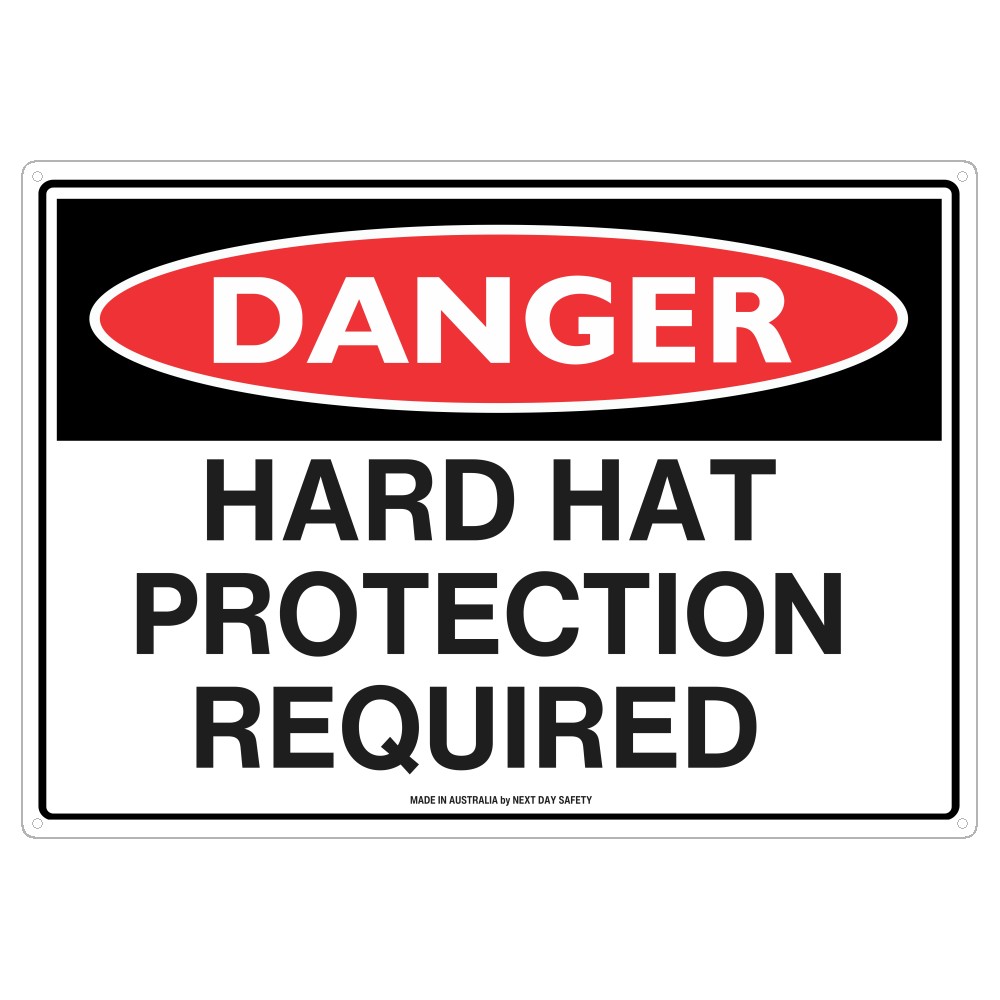 Danger Hard Hat Protection Required Safety Sign