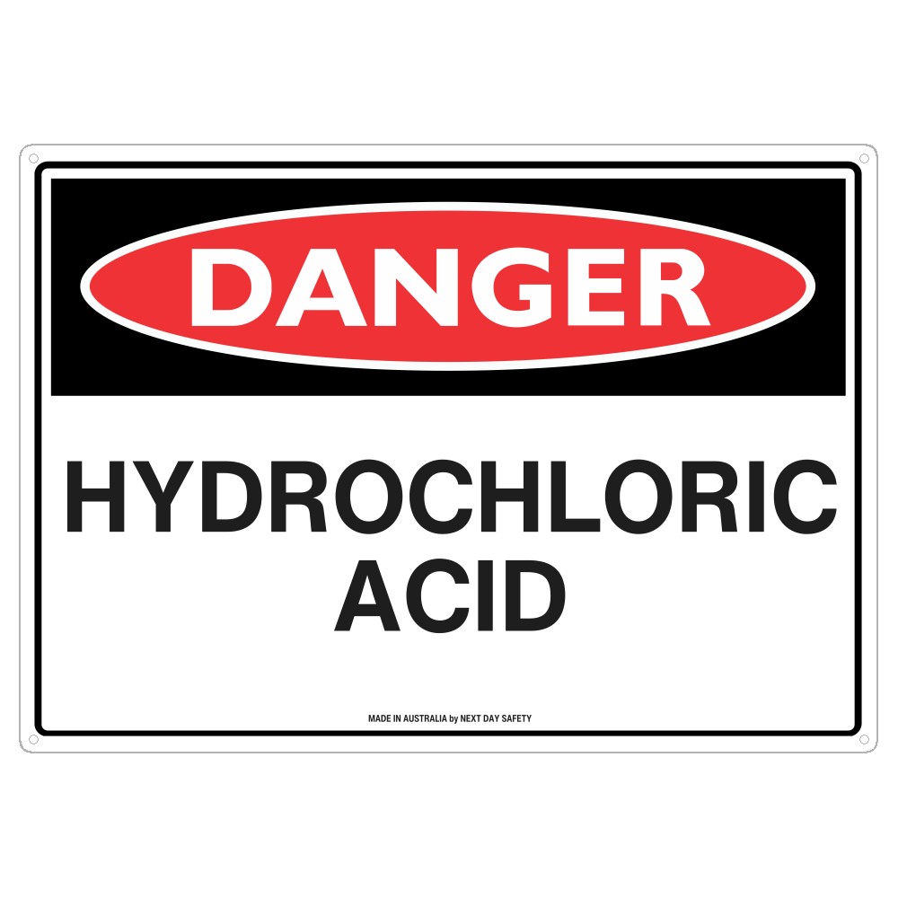 Danger Hydrochloric Acid Safety Sign