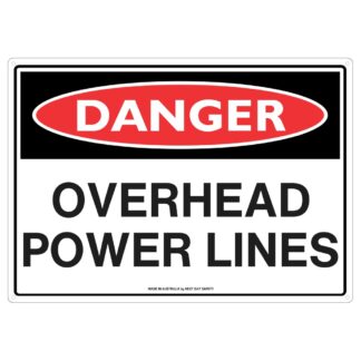 Danger Overhead Power Lines Safety Sign