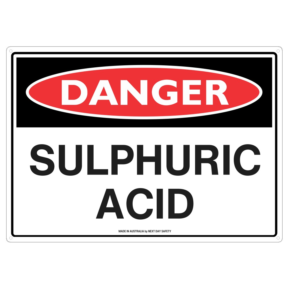 Danger Sulphuric Acid Safety Sign