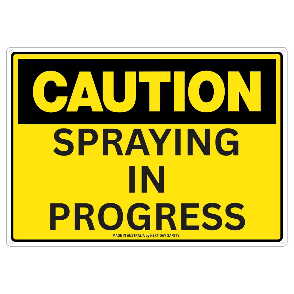 Caution Spraying In Progress Sign
