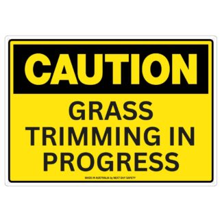 Caution Grass Trimming In Progress Safety Sign