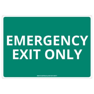 Emergency Exit Only Sign – Green and White