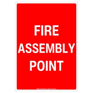 Fire Assembly Point Safety Sign - Red and White