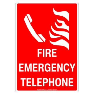 Fire Emergency Telephone Sign – Red and White Safety Sign