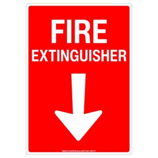 Fire Extinguisher Location Sign With Down Arrow