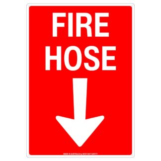Fire Hose Sign With Down Arrow