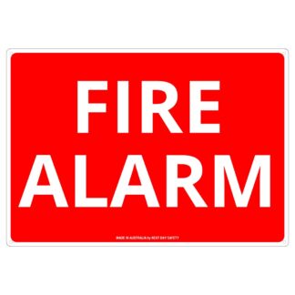 Fire Alarm Sign – Bold Red and White Safety Sign