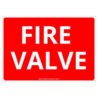 Fire Valve Safety Sign – Red And White