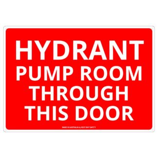 Hydrant Pump Room Through This Door Sign