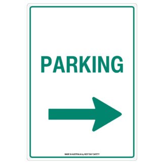 Parking Arrow Right Sign – Green On White