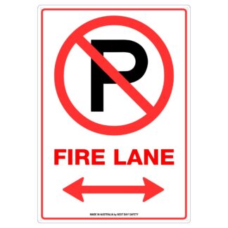 No Parking Fire Lane Sign With Double Arrow