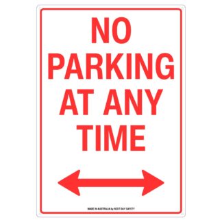 No Parking At Any Time Sign With Bidirectional Arrow