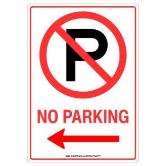 No Parking Sign With Left Arrow