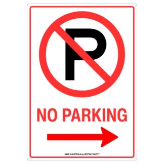 No Parking Sign With Right Arrow Direction