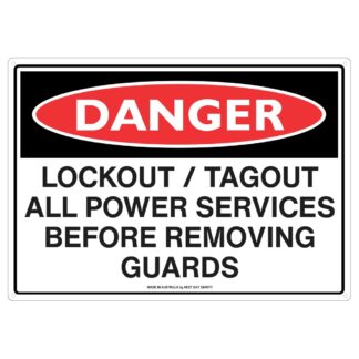 Danger Lockout / Tagout All Power Services Sign