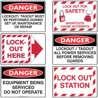 Lockout and Tagout LOTO Safety Signage