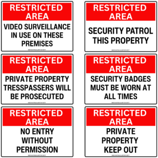 Restricted Area Signs