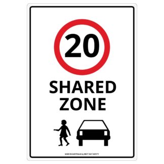 20 Km/H Shared Zone Speed Limit Sign