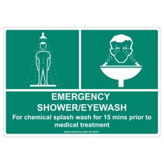 Emergency Shower/Eyewash For Chemical Splash Safety Sign