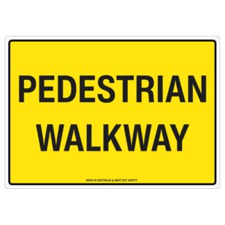 Pedestrian Walkway Safety Sign - Bold Black on Yellow