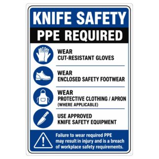 Knife Safety PPE Required Sign