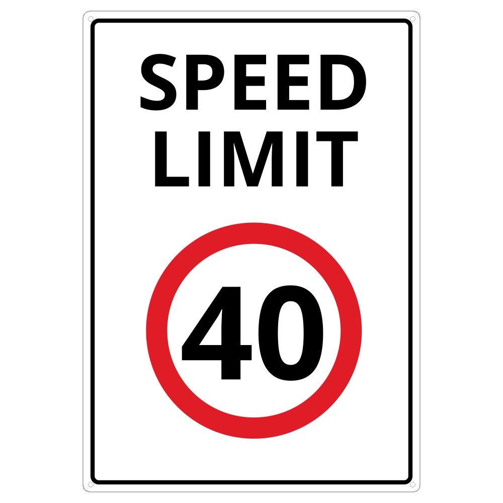 Speed Limit 40 Sign - Road Safety